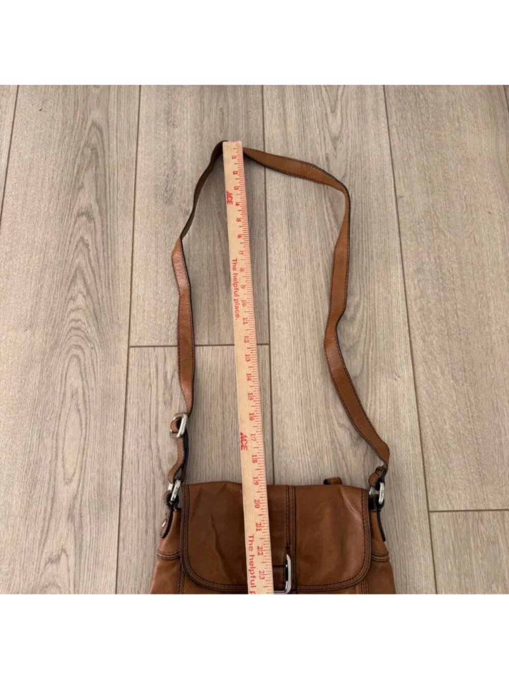 Fossil Brown Leather Crossbody Bag Boho Western